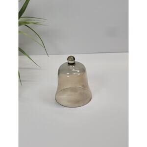 Vintage Cloche Dome or Pegged Votive, Iridescent Brown/Amber/Smoky